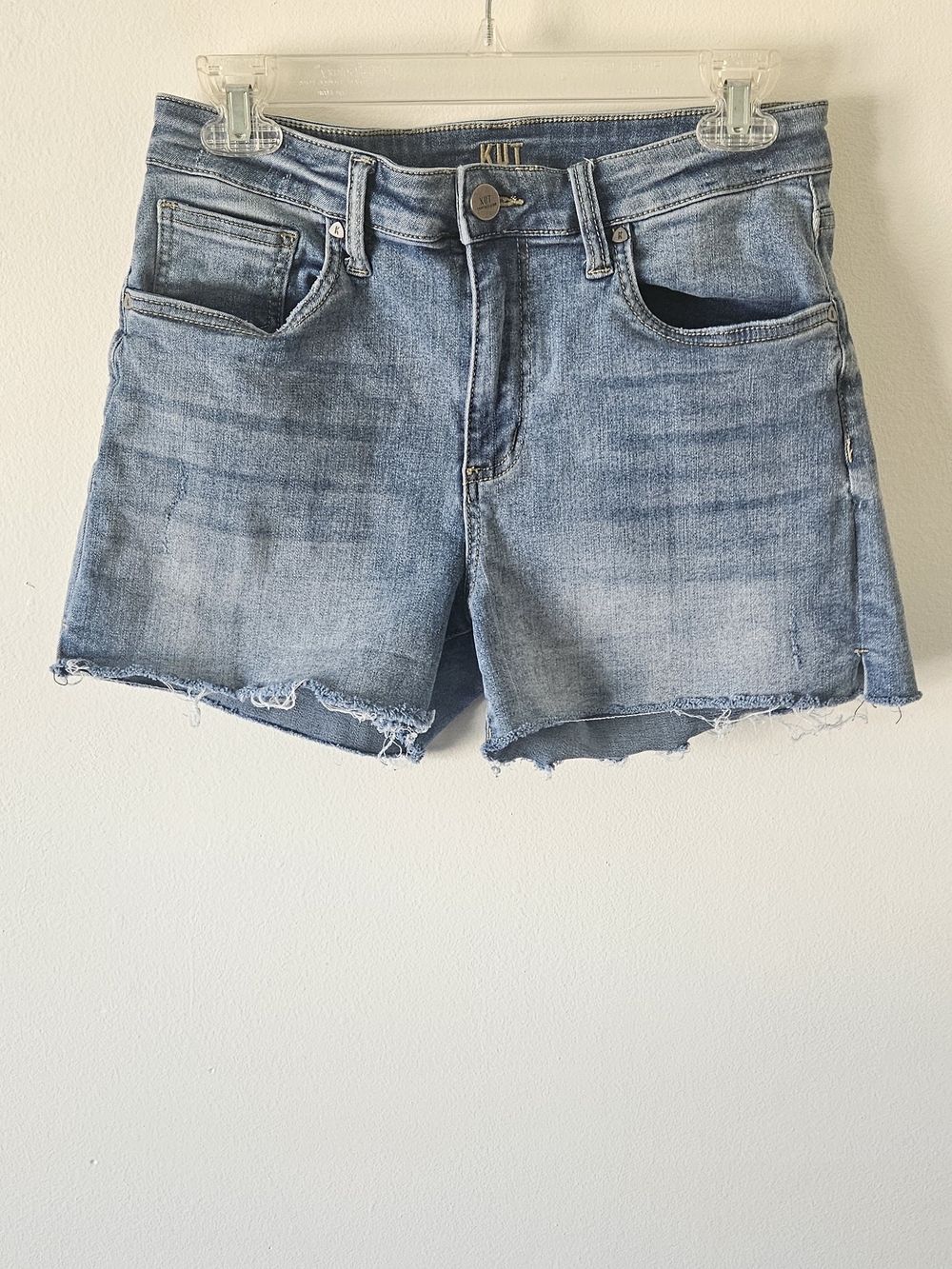 Kut from the Kloth Light Blue Frayed Denim Shorts